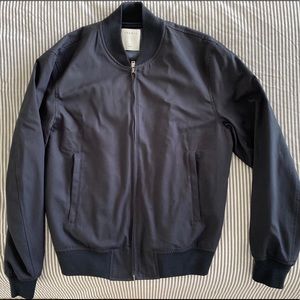 NWT Sandro Paris Navy Cotton Bomber Jacket